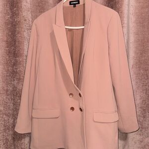 Express Women's Mauve Double-Breasted Blazer